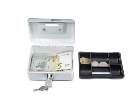 MAUL Caisse à monnaie avec fente tirelire, blanc