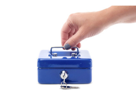 MAUL Caisse à monnaie avec fente tirelire, bleu