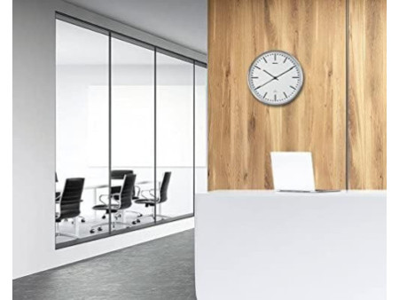 MAUL Horloge murale/horloge radio pilotée MAULfly, blanc