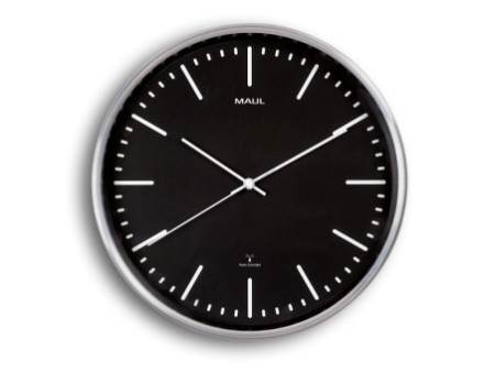 MAUL Horloge murale/horloge radio pilotée MAULfly, argent