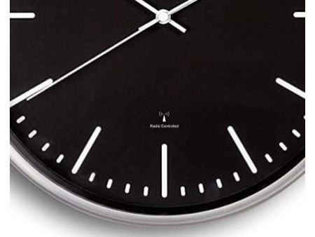 MAUL Horloge murale/horloge radio pilotée MAULfly, argent