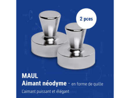 MAUL Aimant néodyme, quille, diamètre: 32 mm, nickel