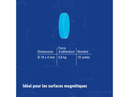 MAUL Aimant néodyme, en forme de pastille, silicone, 18 mm