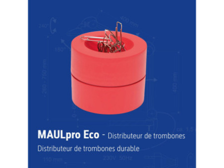 MAUL Distributeur de trombones MAULpro Recycling, rouge