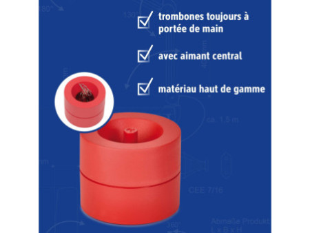 MAUL Distributeur de trombones MAULpro Recycling, rouge