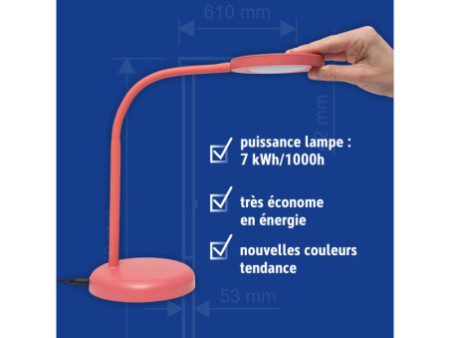 MAUL Lampe de bureau à LED MAULjoy, socle, touch of rose