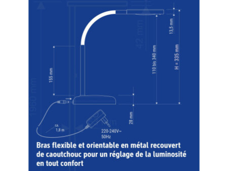 MAUL Lampe de bureau à LED MAULjoy, socle, atlantic blue