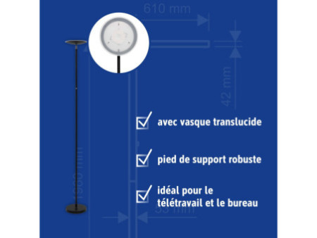 MAUL Lampadaire à LED MAULsphere, dimmable, noir