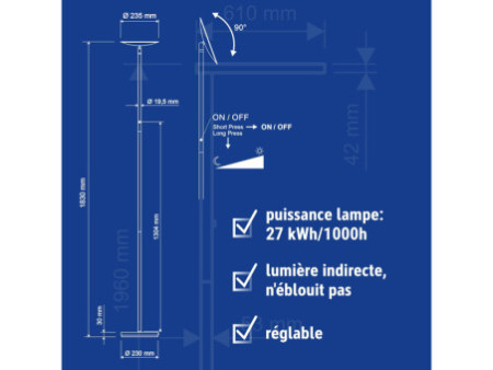MAUL Lampadaire à LED MAULsphere, dimmable, noir