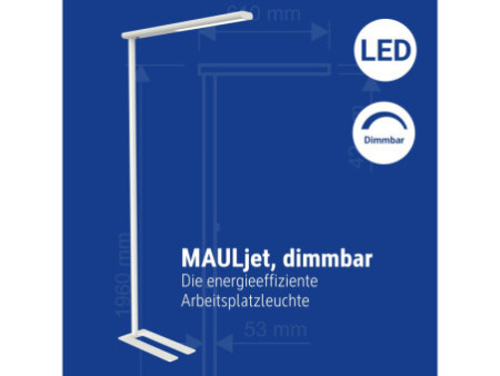 MAUL Lampadaire à LED MAULjet, dimmable, blanc