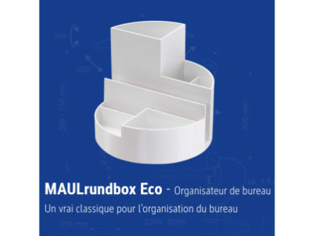 MAUL Multipot MAULrundbox Recycling, rond, blanc