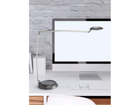 MAUL Lampe de bureau LED MAULspace, variateur, argent/noir