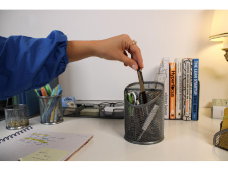WEDO Pot à crayons Office, en fil métallique, argent