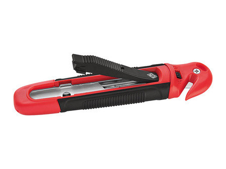 WEDO Cutter de sécurité Standard, lame trapèze, noir/rouge