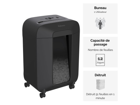Fellowes Destructeur de documents Powershred LX85, noir