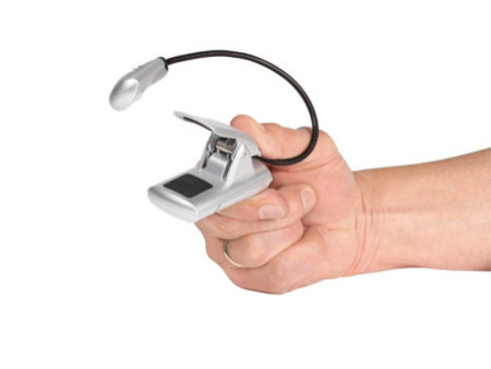 WEDO Lampe de lecture LED avec clip, mobile, 1 LED, argent