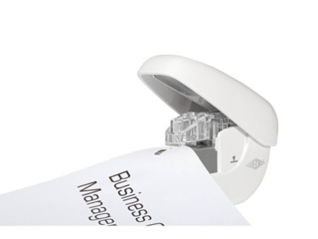 WEDO Mini agrafeuse sans agrafes, capacité: 5 feuilles,blanc