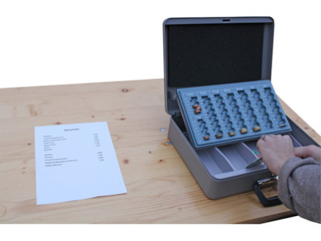 WEDO Coffret-caisse à monnaie Maxi, en tôle d'acier, gris