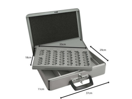 WEDO Coffret-caisse à monnaie Maxi, en tôle d'acier, gris