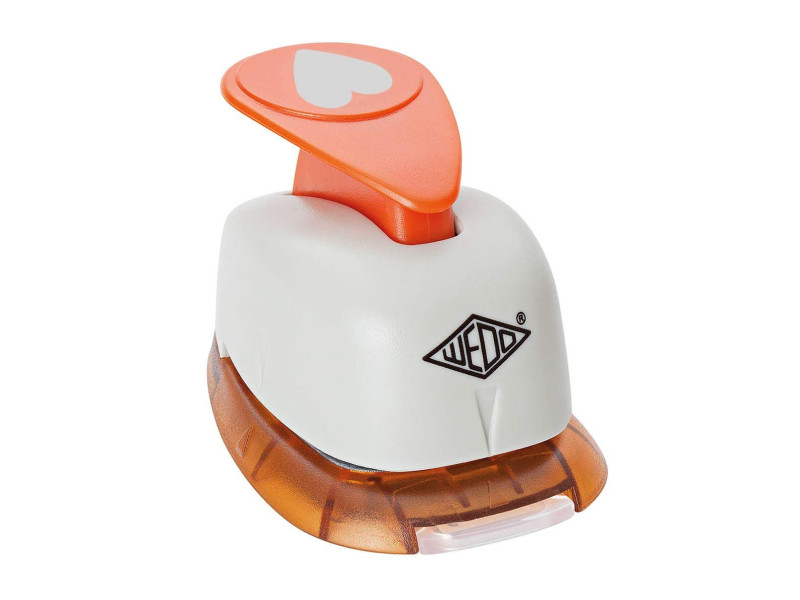 WEDO Perforateur motif coeur, grand, gris/orange