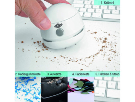 WEDO Mini-aspirateur de table W2D2, rechargeable, blanc