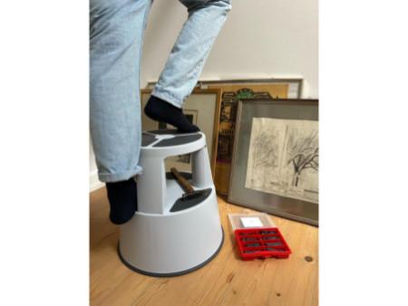 WEDO Tabouret marchepied SuperStep, en plastique, gris clair