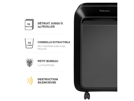 Fellowes Destructeur de documents Powershred LX 211, noir