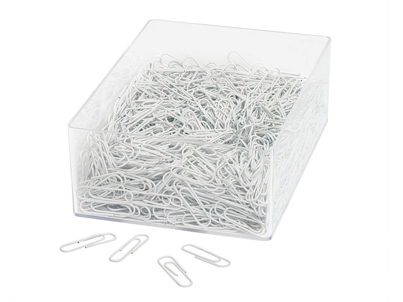 WEDO Trombones recouverts de plastique, 27 mm, blanc