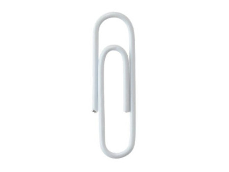 WEDO Trombones recouverts de plastique, 27 mm, blanc