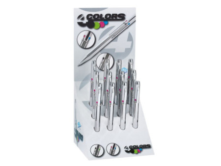 WEDO Stylo à bille 4 couleurs, rétractable, présentoir