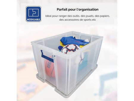 Fellowes Boîte de rangement ProStore, 85 litres, transparent