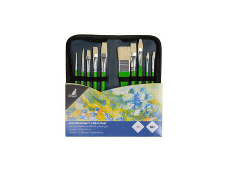 kangaro Set de pinceaux pour peinture à l'huile, 10 pièces