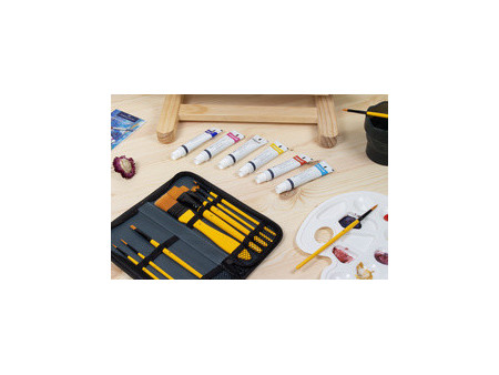 kangaro Set de pinceaux acrylique, 10 pièces, dans un étui