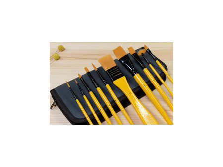kangaro Set de pinceaux acrylique, 10 pièces, dans un étui