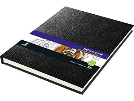 kangaro Cahier de croquis, A5, aspect peau de serpent, noir