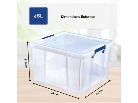 Fellowes Boîte de rangement ProStore, 48 litres, transparent