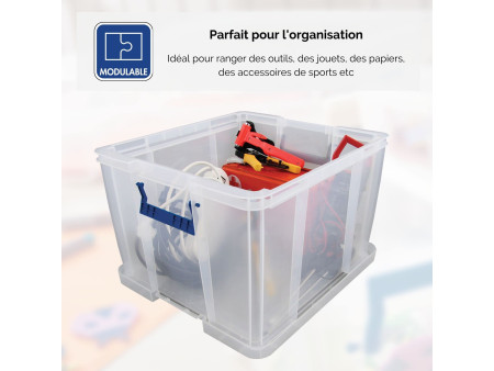 Fellowes Boîte de rangement ProStore, 48 litres, transparent