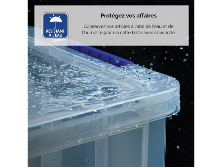 Fellowes Boîte de rangement ProStore, 48 litres, transparent