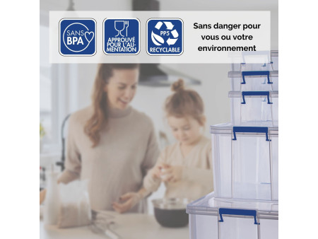 Fellowes Boîte de rangement ProStore, 48 litres, transparent