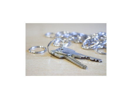 kangaro Anneau porte-clé, métal, diamètre: 32 mm, argent