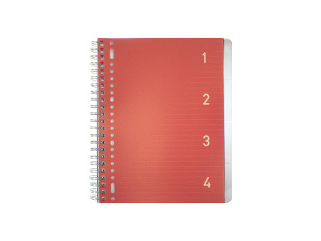 kangaro Cahier à spirale 4en1, A4, ligné, 200 pages, bleu
