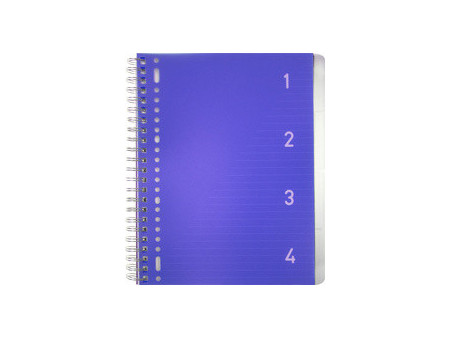 kangaro Cahier à spirale 4en1, A4, ligné, 200 pages, bleu