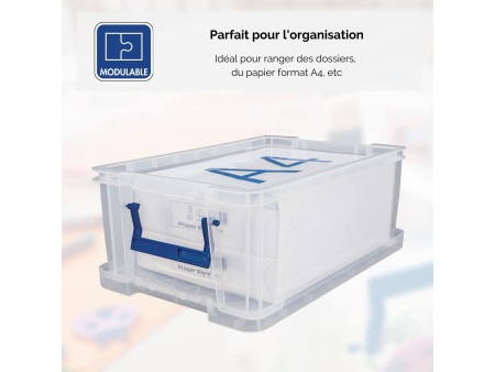 Fellowes Boîte de rangement ProStore, 10 litres, transparent