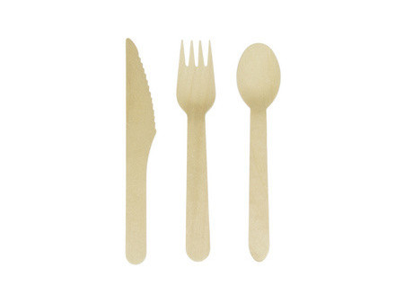 kangaro Couverts jetables, en bois, 200 pièces