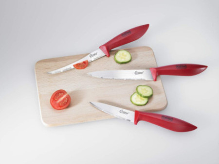 Clauss Set de couteaux, 3 pièces, rouge