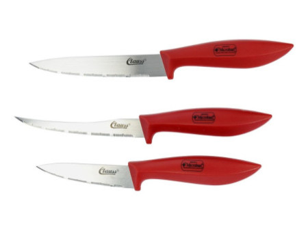 Clauss Set de couteaux, 3 pièces, rouge