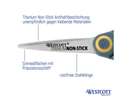 WESTCOTT Ciseaux Titane Non Stick, longueur: 130 mm