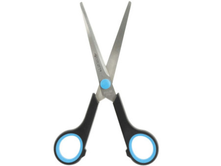 WESTCOTT Ciseaux Easy Grip, longueur: 175 mm, bleu/noir