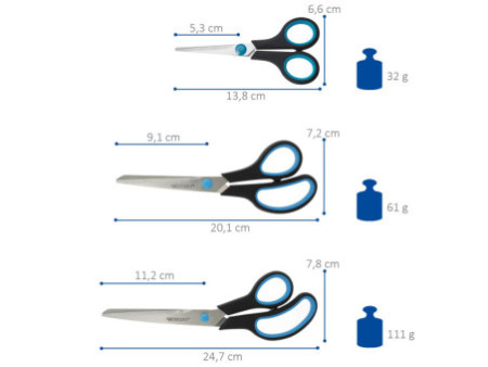 WESTCOTT Ciseaux Easy Grip, lot de 3