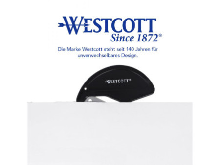 WESTCOTT Ouvre-lettres 2 en 1, lame en métal, noir